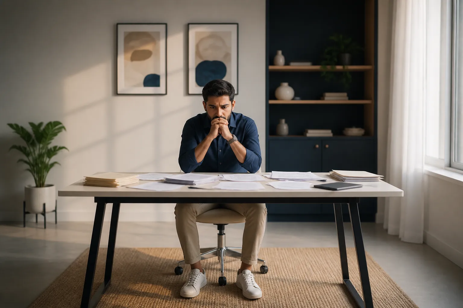 Startup founder overwhelmed by compliance paperwork and tax notices